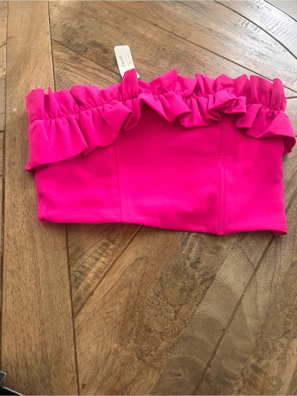 NWT glam Hot Pink Ruffle crop top